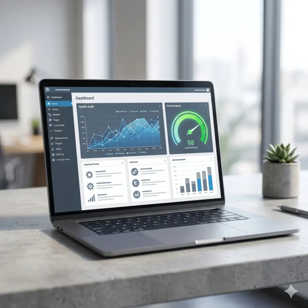 Laptop Website Management Interface